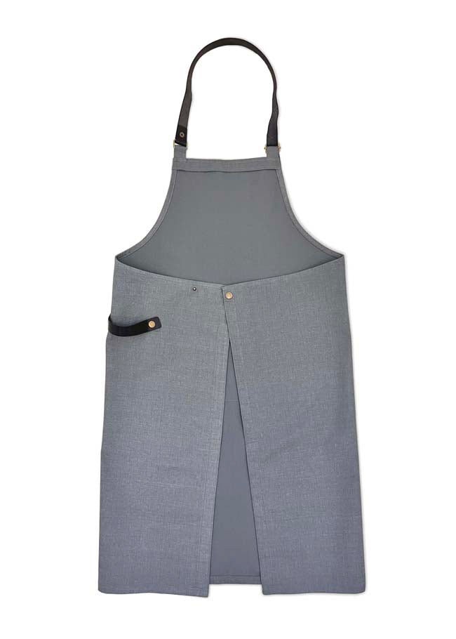 レザーテープエプロン GY×BK