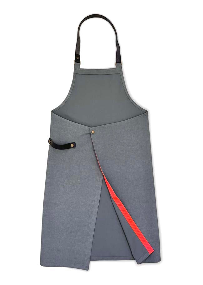 レザーテープエプロン GY×BK
